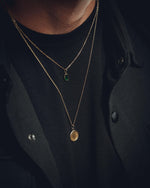 Load image into Gallery viewer, Emerald green necklace gold plated