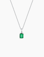 Load image into Gallery viewer, Emerald green necklace silver
