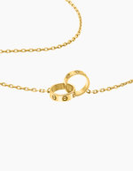 Load image into Gallery viewer, Two rings necklace gold plated