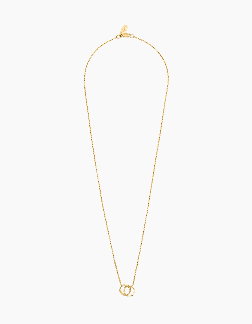 Two rings necklace gold plated
