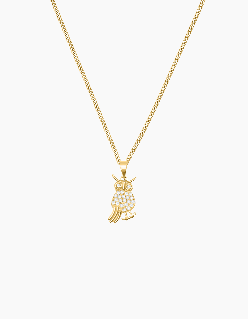 Owl necklace gold plated