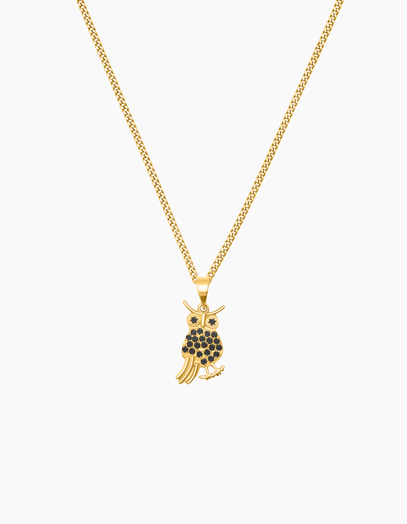 Owl necklace gold plated
