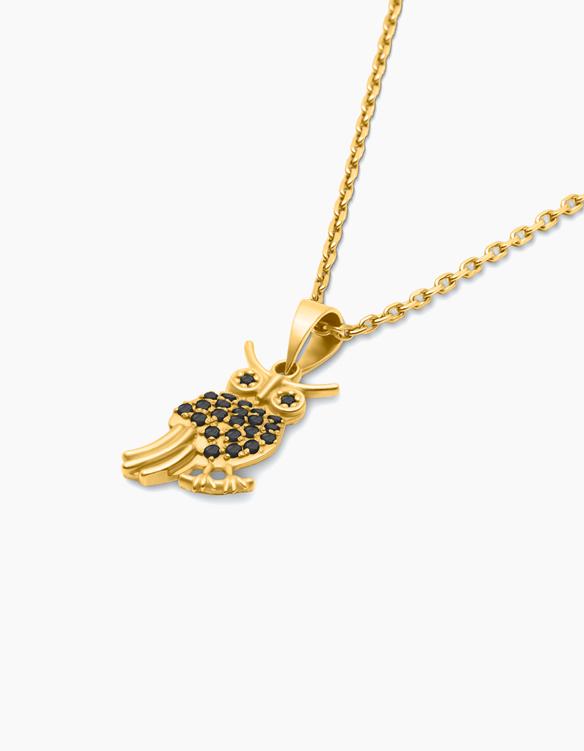 Owl necklace gold plated
