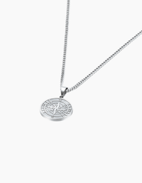Compass necklace silver