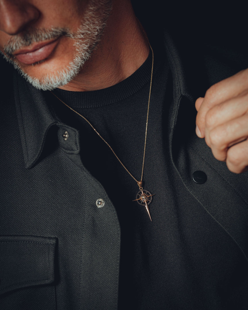 Skull compass gold plated